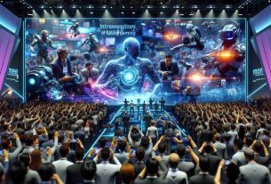 An ultra-high-definition realistic scene depicting the excitement of future gaming taken from a showcase at a well-regarded gaming conference. The image captures the thrill of newly revealed gaming technologies, enlivened by bright lights and animated displays. Indications hint at futuristic game environments and cutting-edge virtual reality gadgets. The crowd in the image comprises people of various genders, all equally engrossed in the unveiling moments. It's a blend of technology enthusiasts, gaming executives, software developers; all from different descents such as Caucasian, Hispanic, Black, Middle-Eastern, South Asian, and White, enhancing the global reach of future gaming trends.