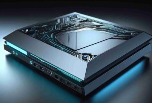 A high-definition, realistic image of a next-generation, futuristic game console, with state-of-the-art design aesthetics that signifies its revolutionary features. The console should have a sleek and modern finish, reflecting the peak of innovation and technology in gaming.