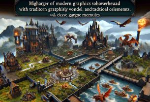 A high-definition, photorealistic scene depicting the merger of modern graphics overhaul with traditional gameplay elements in a fantasy-themed, strategy game collection. Visualize enhanced textures, detailed models, and immersive backgrounds. The gameplay screen shows a highly detailed map populated with varied terrain and fantastical creatures, overlaid with an intuitive UI. All elements portray the harmonious blend of revamped design with classic gaming mechanics.